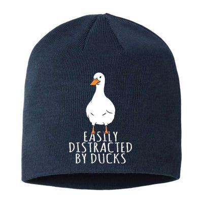 Duck Easily Distracted By Ducks Sustainable Beanie