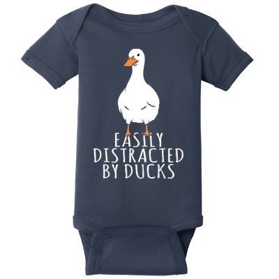 Duck Easily Distracted By Ducks Baby Bodysuit