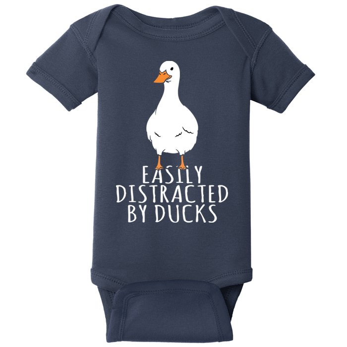Duck Easily Distracted By Ducks Baby Bodysuit