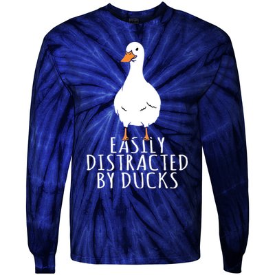 Duck Easily Distracted By Ducks Tie-Dye Long Sleeve Shirt