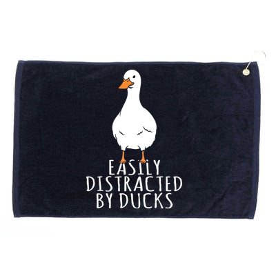 Duck Easily Distracted By Ducks Grommeted Golf Towel