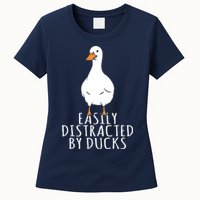 Duck Easily Distracted By Ducks Womens T-Shirt