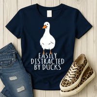 Duck Easily Distracted By Ducks Womens T-Shirt