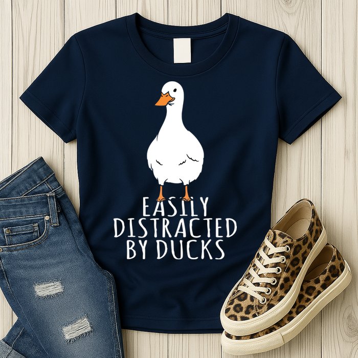 Duck Easily Distracted By Ducks Womens T-Shirt