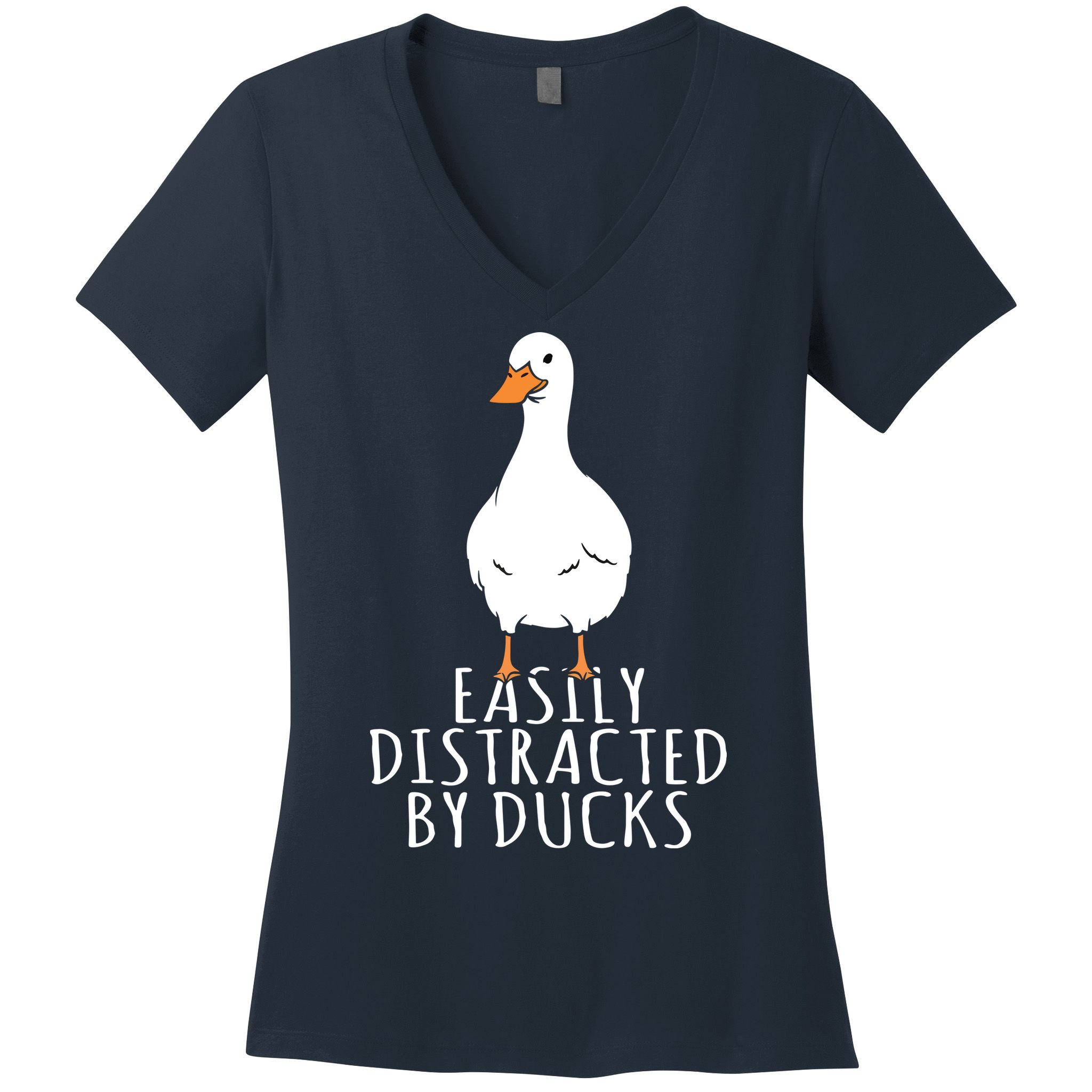 Duck Easily Distracted By Ducks Women's V-Neck T-Shirt