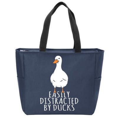 Duck Easily Distracted By Ducks Zip Tote Bag