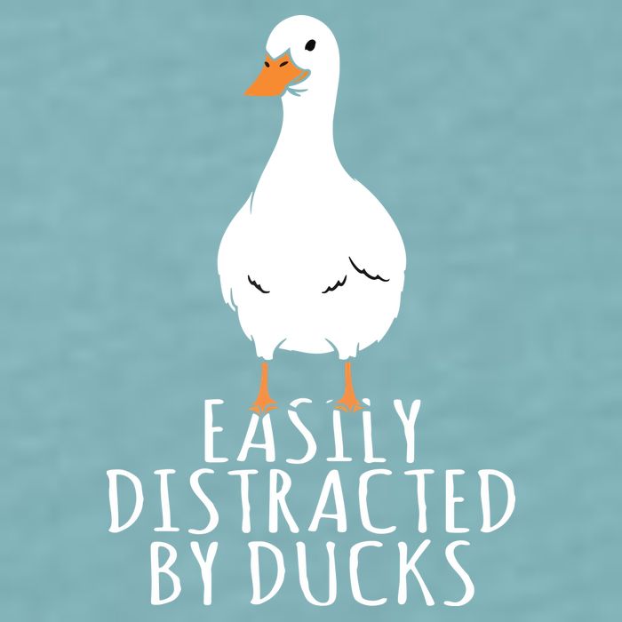 Duck Easily Distracted By Ducks Sueded Cloud Jersey T-Shirt