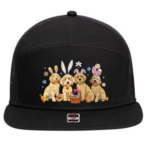 Dogs Easter Day Bunnies Dog 7 Panel Mesh Trucker Snapback Hat