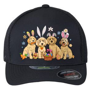 Dogs Easter Day Bunnies Dog Flexfit Unipanel Trucker Cap