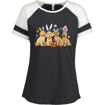 Dogs Easter Day Bunnies Dog Enza Ladies Jersey Colorblock Tee