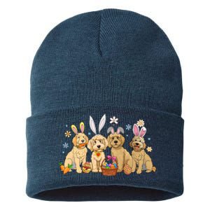 Dogs Easter Day Bunnies Dog Sustainable Knit Beanie