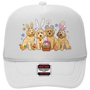 Dogs Easter Day Bunnies Dog High Crown Mesh Back Trucker Hat