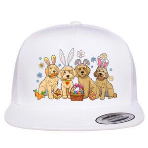 Dogs Easter Day Bunnies Dog Flat Bill Trucker Hat