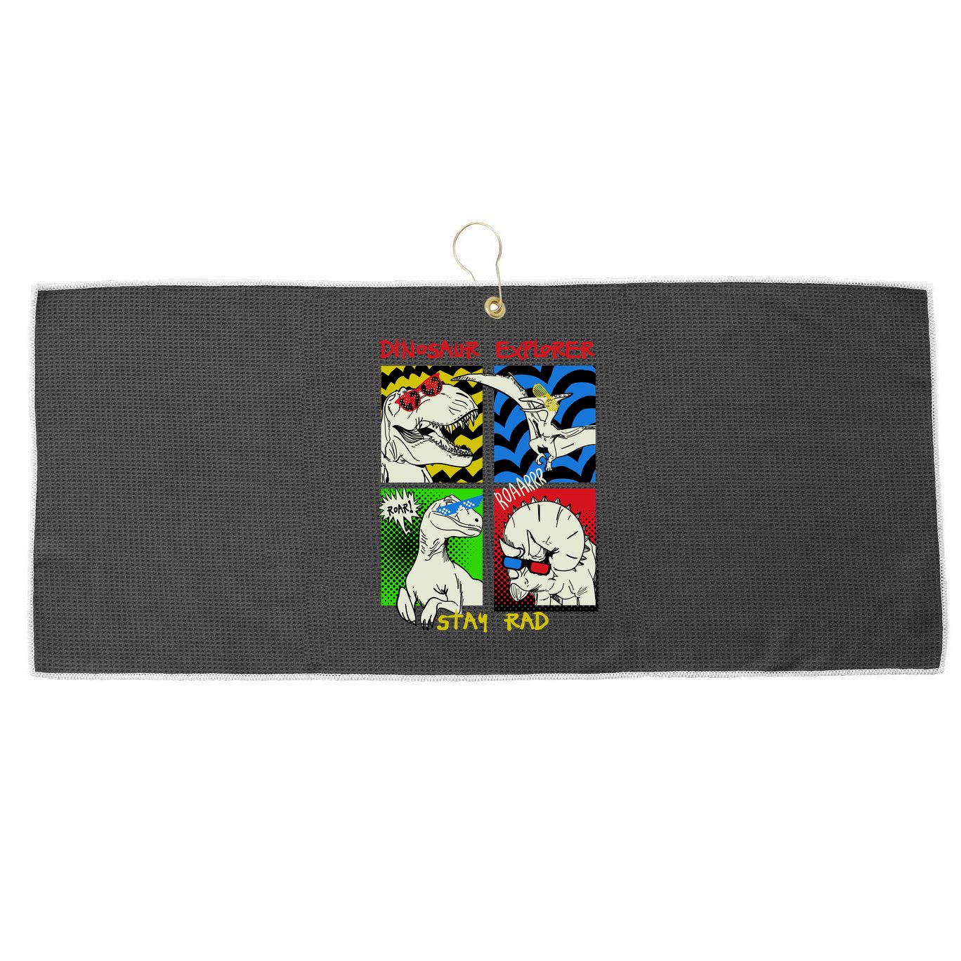 Dinosaur Explorer Large Microfiber Waffle Golf Towel
