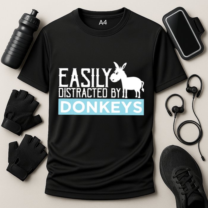 Donkeys Easily Distracted Donkey Gifts For Donkey Lovers Cooling Performance Crew T-Shirt