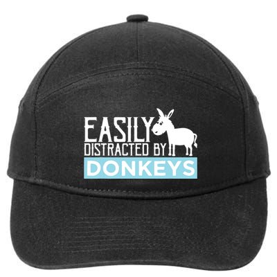 Donkeys Easily Distracted Donkey Gifts For Donkey Lovers 7-Panel Snapback Hat
