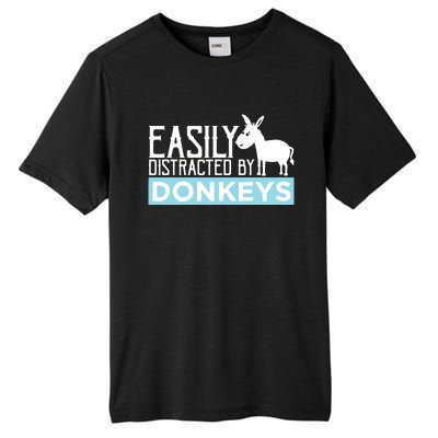 Donkeys Easily Distracted Donkey Gifts For Donkey Lovers Tall Fusion ChromaSoft Performance T-Shirt