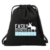 Donkeys Easily Distracted Donkey Gifts For Donkey Lovers Drawstring Bag
