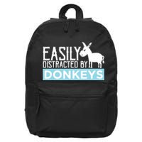 Donkeys Easily Distracted Donkey Gifts For Donkey Lovers 16 in Basic Backpack
