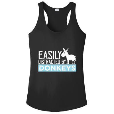 Donkeys Easily Distracted Donkey Gifts For Donkey Lovers Ladies PosiCharge Competitor Racerback Tank