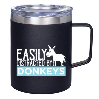 Donkeys Easily Distracted Donkey Gifts For Donkey Lovers 12oz Stainless Steel Coffee Mug