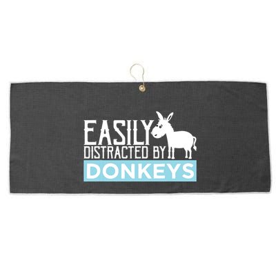 Donkeys Easily Distracted Donkey Gifts For Donkey Lovers Large Microfiber Waffle Golf Towel