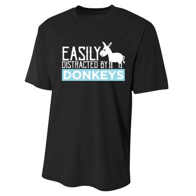 Donkeys Easily Distracted Donkey Gifts For Donkey Lovers Performance Sprint T-Shirt