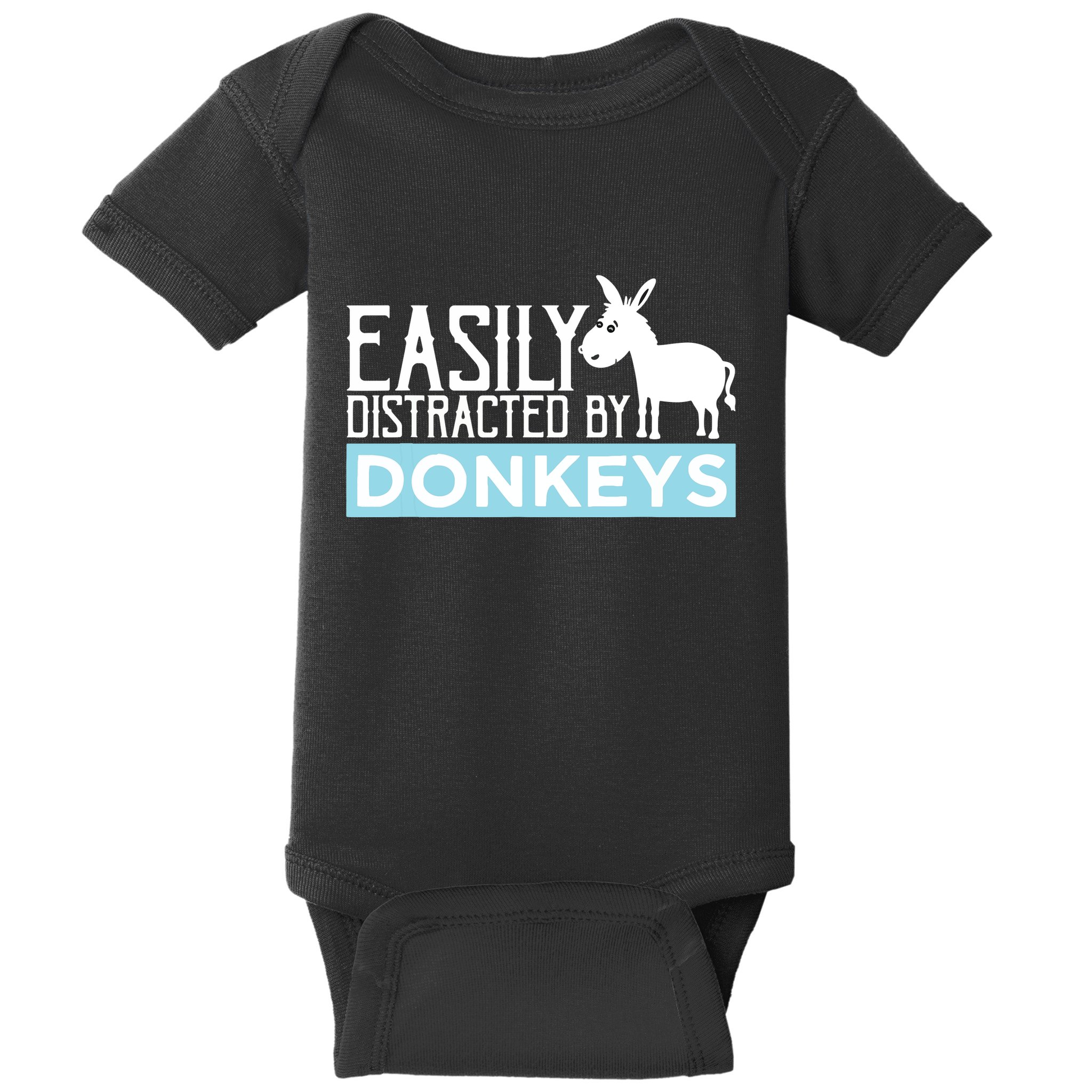 Donkeys Easily Distracted Donkey Gifts For Donkey Lovers Baby Bodysuit