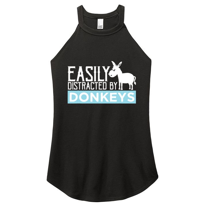 Donkeys Easily Distracted Donkey Gifts For Donkey Lovers Women's Perfect Tri Rocker Tank