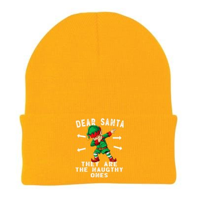 Dabbing Elf  Dear Santa They Are The Naughty Ones Xmas Knit Cap Winter Beanie