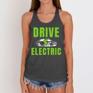 Drive Electric, Drive EVs, EV Life, Funny Electric Vehicle Women's Knotted Racerback Tank