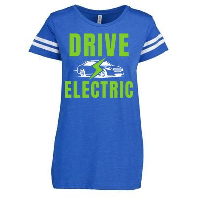 Drive Electric, Drive EVs, EV Life, Funny Electric Vehicle Enza Ladies Jersey Football T-Shirt