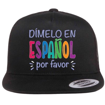 Dimelo En Espanol Bilingual Spanish Teacher Flat Bill Trucker Hat