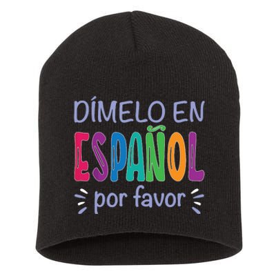 Dimelo En Espanol Bilingual Spanish Teacher Short Acrylic Beanie