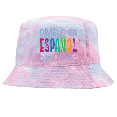 Dimelo En Espanol Bilingual Spanish Teacher Tie-Dyed Bucket Hat