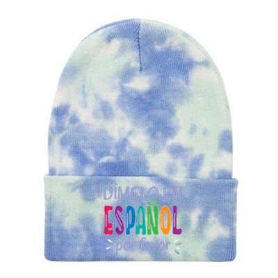 Dimelo En Espanol Bilingual Spanish Teacher Tie Dye 12in Knit Beanie