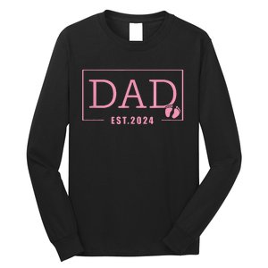 Dad Established Est 2024 Girl Newborn Gifts Daddy Father Long Sleeve Shirt