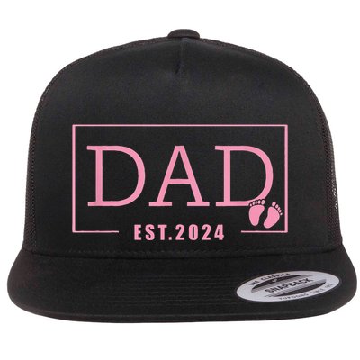 Dad Established Est 2024 Girl Newborn Gifts Daddy Father Flatbill Hat