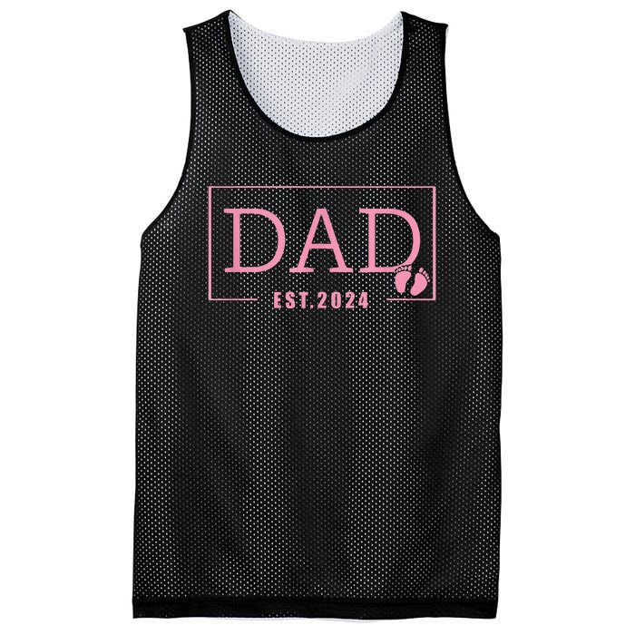 Dad Established Est 2024 Girl Newborn Gifts Daddy Father Mesh Reversible Basketball Jersey Tank