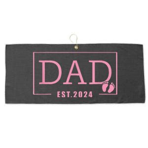 Dad Established Est 2024 Girl Newborn Gifts Daddy Father Large Microfiber Waffle Golf Towel