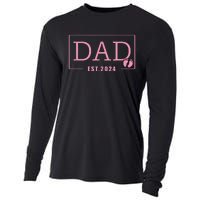 Dad Established Est 2024 Girl Newborn Gifts Daddy Father Cooling Performance Long Sleeve Crew