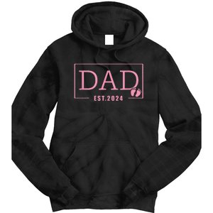 Dad Established Est 2024 Girl Newborn Gifts Daddy Father Tie Dye Hoodie