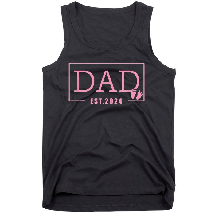 Dad Established Est 2024 Girl Newborn Gifts Daddy Father Tank Top