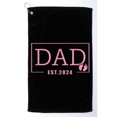 Dad Established Est 2024 Girl Newborn Gifts Daddy Father Platinum Collection Golf Towel