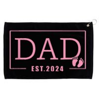 Dad Established Est 2024 Girl Newborn Gifts Daddy Father Grommeted Golf Towel