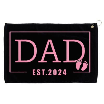 Dad Established Est 2024 Girl Newborn Gifts Daddy Father Grommeted Golf Towel