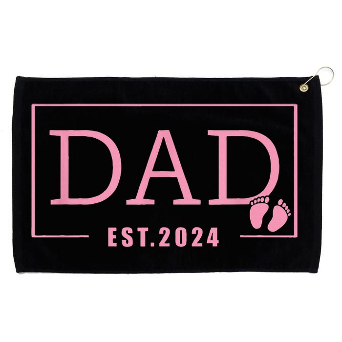 Dad Established Est 2024 Girl Newborn Gifts Daddy Father Grommeted Golf Towel