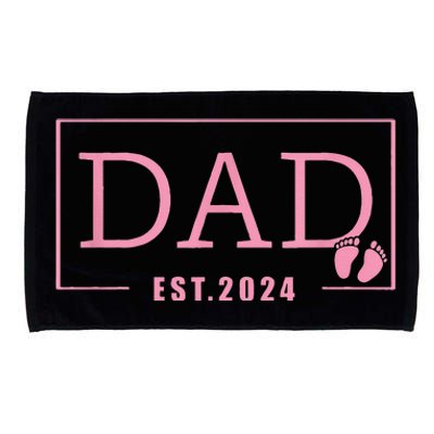 Dad Established Est 2024 Girl Newborn Gifts Daddy Father Microfiber Hand Towel