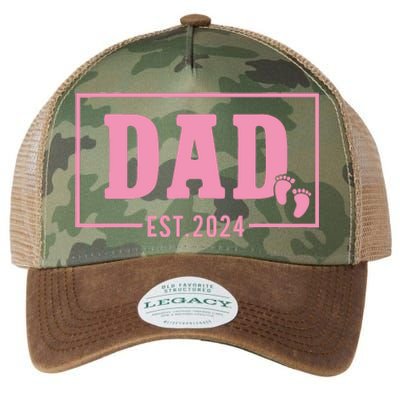 Dad Established Est 2024 Girl Newborn Daddy Father Legacy Tie Dye Trucker Hat