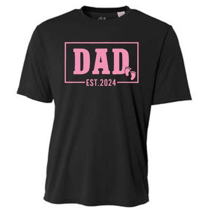 Dad Established Est 2024 Girl Newborn Daddy Father Cooling Performance Crew T-Shirt